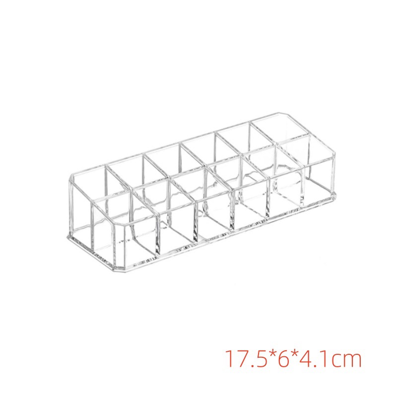 Cross-border Acrylic Lipstick Storage Box Multi-grids Lipstick Lip Glaze Organizer Dressing Table Desktop Transparent Lipstick Rack