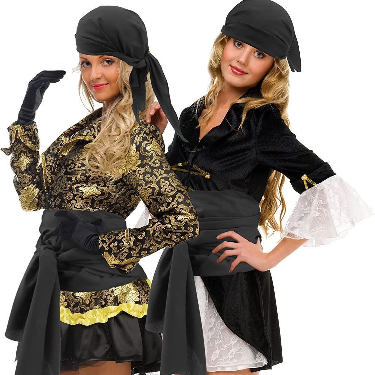 Halloween Pirate Costume Medieval Renaissance Pirate Hijab and Belt Costume Accessories