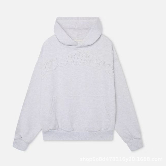 Youth Trendy Hooded Sweat New 2024 Loose Comfortable Solid Color Letter Sweat Daily Commuter Wear for Teenagers