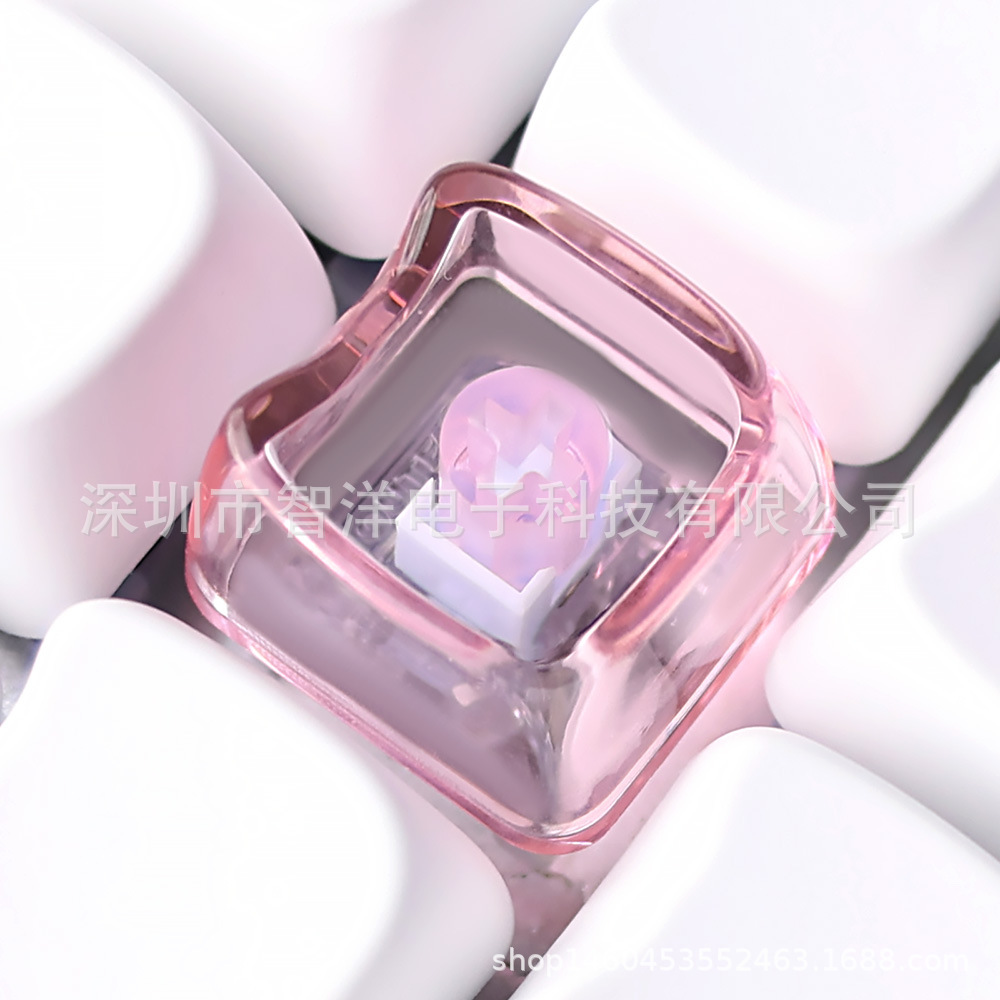 Mao Pc Transparent 1U Keycap Transparent Pink Transparent Blue Wall Thick 1.7mm Cute Cat Head DIY Personalized Mechanical Keyboard Transparent Black