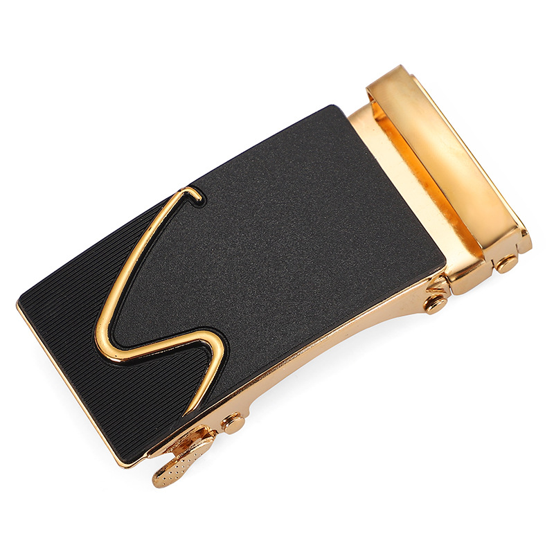 Leather head men's automatic buckle iron waist buckle pants buckle belt buckle accessories 3.5cm clip