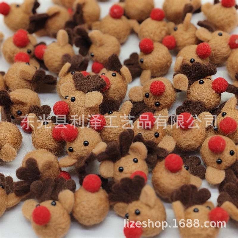 Валяная шерсть, голова оленя, рождественский подвес, валяная шерсть, покет-животное, готовый продукт, аксессуары для рождественской ёлки для детей