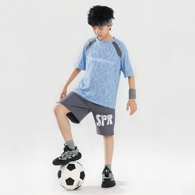 Boys' Sports suit Summer Quick-drying Short-sleeved Shorts Fashion Breathable Children's New Basketball Suit Two-piece Children's Clothing