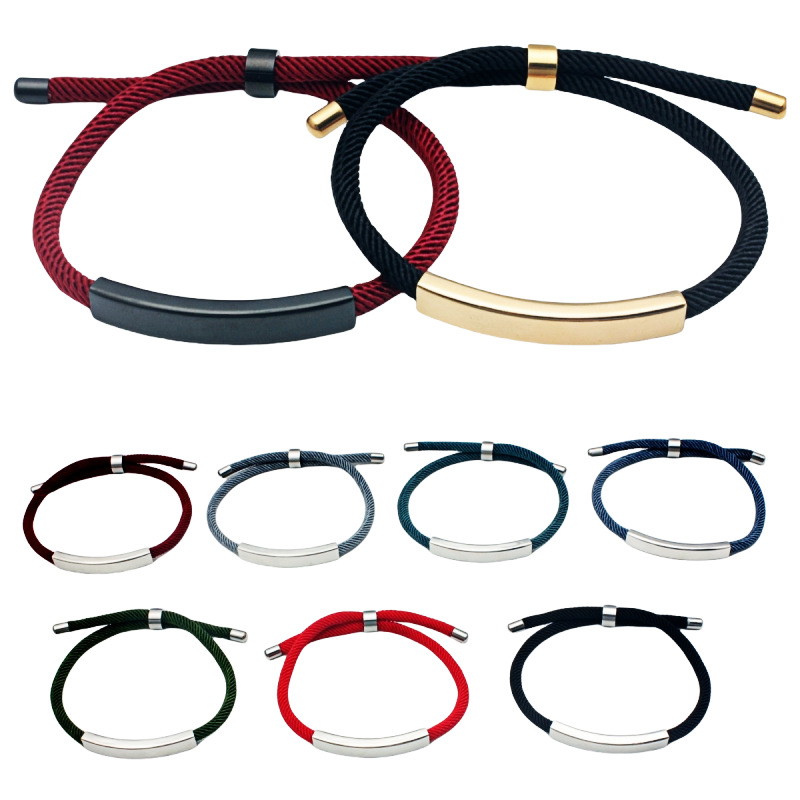 Europe and the United States cross-border stainless steel DIY woven bracelet holiday family inspirational phrase lettering titanium steel bracelet wholesale