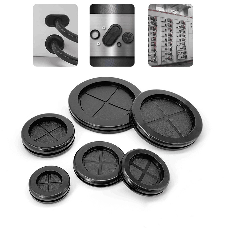 Environmentally Friendly Rubber Protective Coil Flame Retardant Protective Sleeve Outlet Wire Ring Rubber Ring Dust-Proof Coil Double-Sided Wire Protection