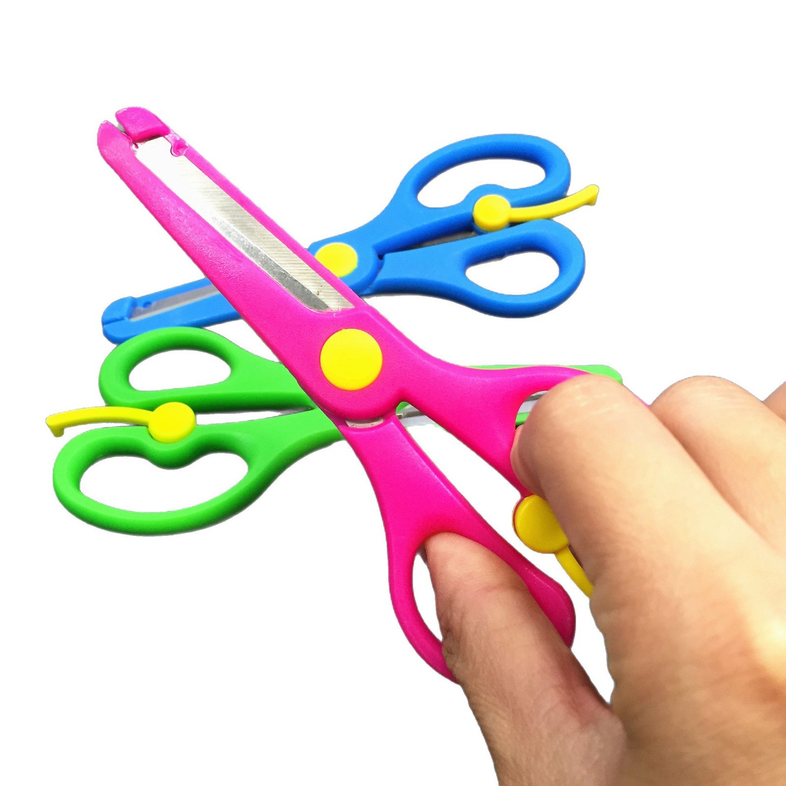 Students' Handmade Scissors Creative Children's Labor-saving Elastic Scissors Safety Handmade Scissors Plastic Wringing Hands