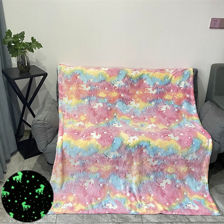 Светящийся фланелевый плед, двусторонний, для детей