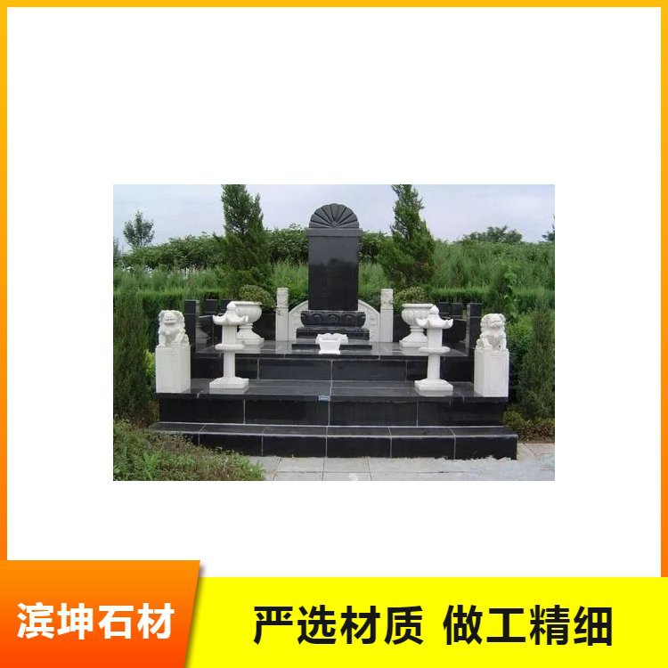 Direct Supply from the Manufacturer of Double Stone-Carved Tombstones for In-Ground Burial, Traditional Stone Monument Carving with Intricate Details, and Complete After-Sales Service with Hand-Carving