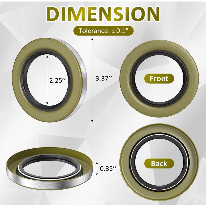 Pack of 4 5200-7000lbs Tow Shaft 2.250*3.371 Grease Oil Seal 22333TB