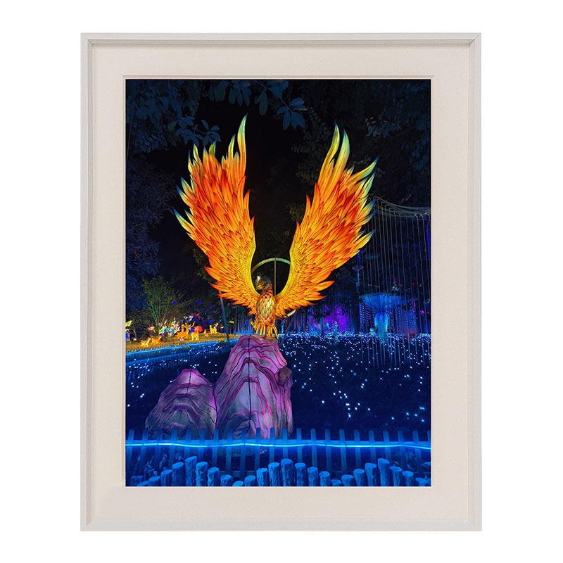 New Trendy Lanterns and Jingwei Goddess Night Scene Art Giclée Prints with a Theme of Villa Farmhouses and Mountain and Sea Classics