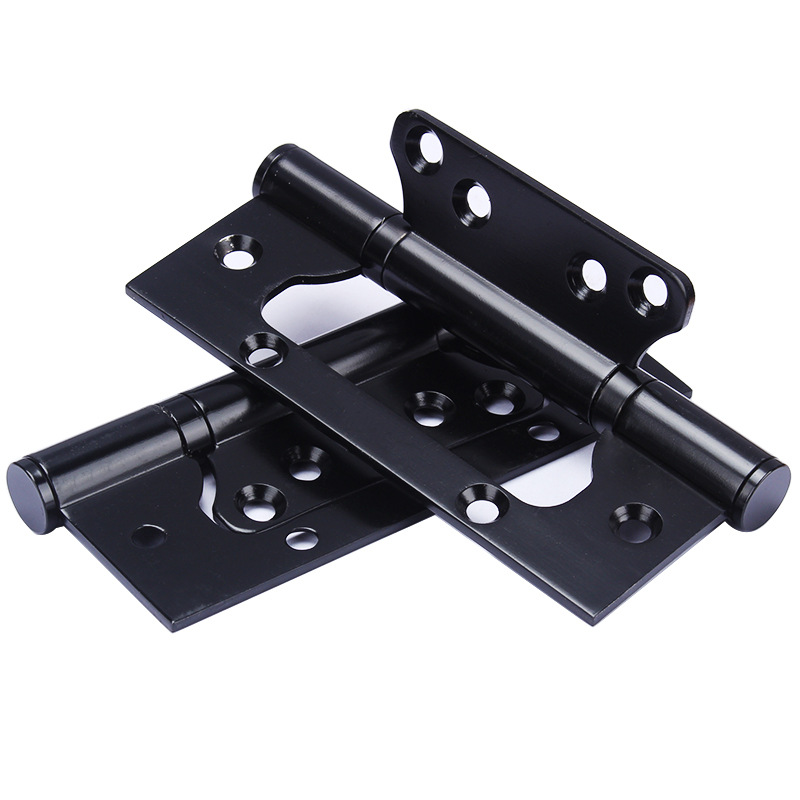 Customized Stainless Steel Mother-In-Law Hinge 4inch Slot-Free Hinge Wooden Door Door Hinge Thickeneded National Standard Black Lotus Leaf