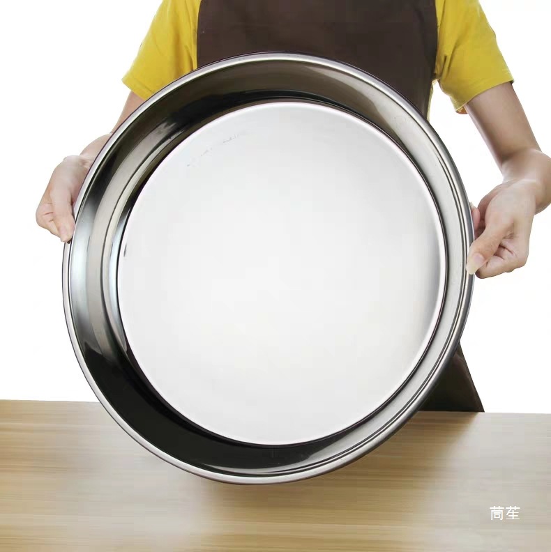 Round Stainless Steel Waste Oil Drum Tray Anti-Leakage Chassis Base Hazardous Waste Room Inspection Flat Bottom Large Pallet