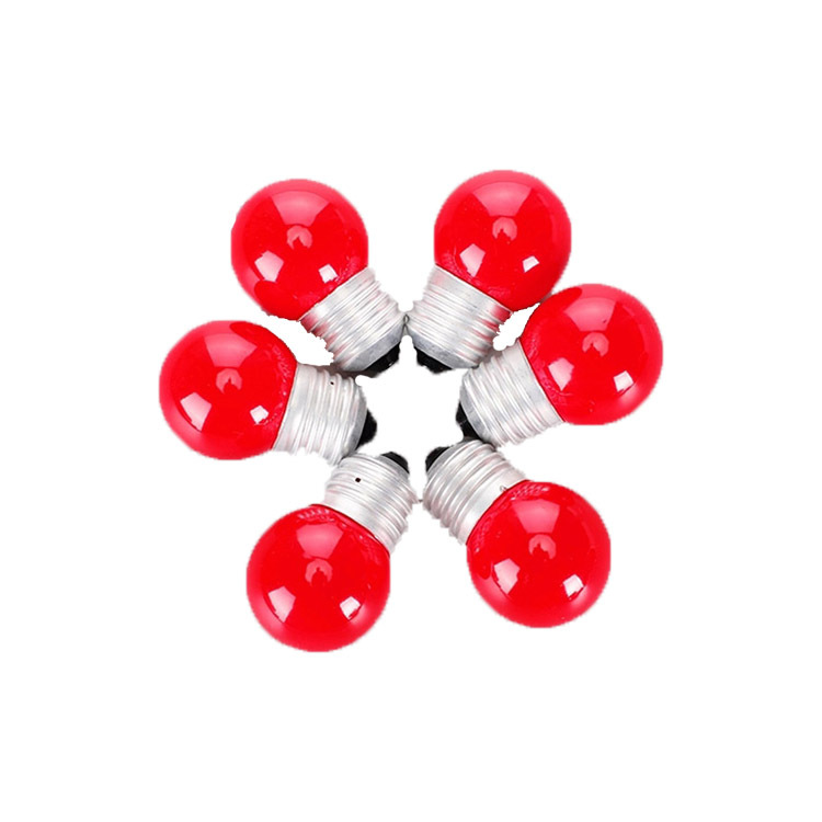 Yoshiyuki G40E27 Roasted Red Glass Lamp Accessory, Red Light Glass Tungsten Filament Spherical Bulb Lighting Fixture, 1 Screw Base