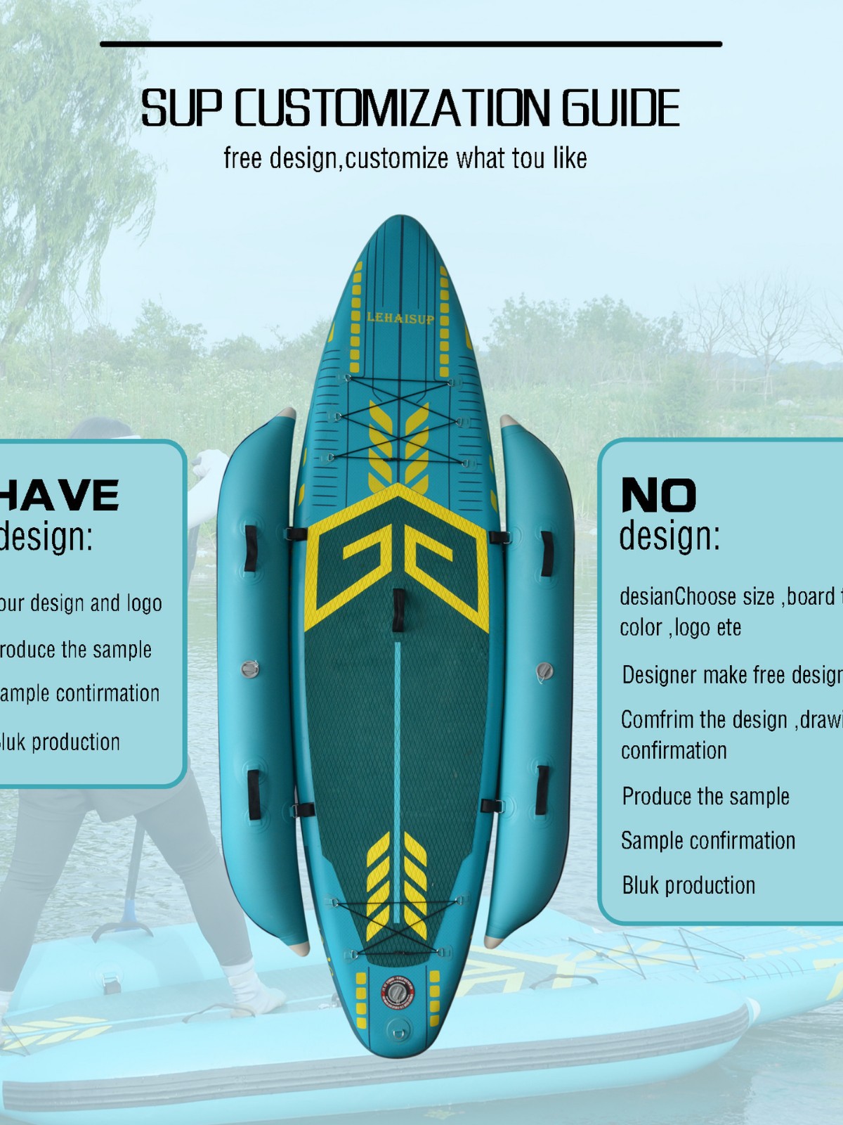 Надувная доска Lehai, балансировочная, для рыбалки, индивидуальная настройка