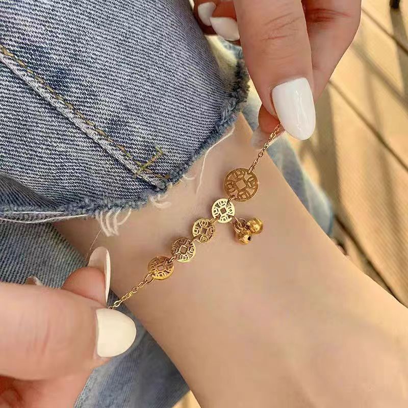 Модный браслет для ног из меди с монетами, элегантная цепочка с кисточками