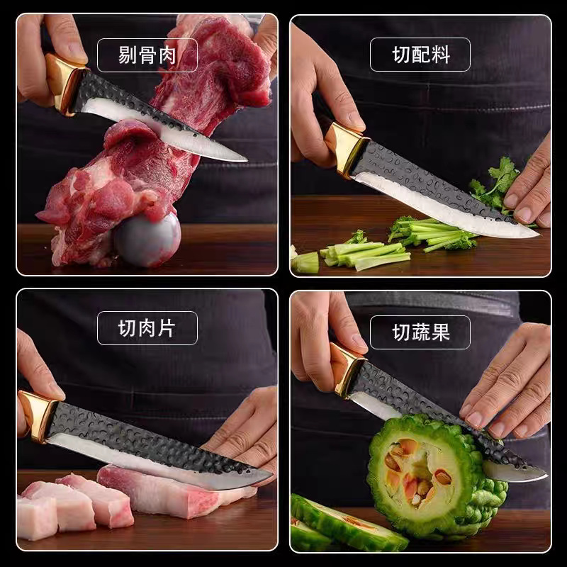 Bone Removal Kitchen Knife, Special Knife for Killing Pigs, Cow and Sheep Skin Peeling Knife, Hand-Forged Bone Removal Knife, Factory Direct Sale