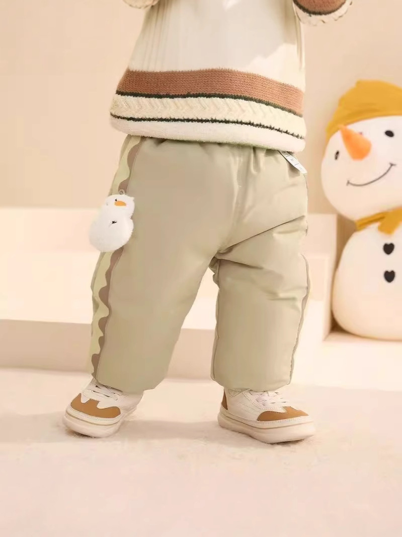 Brand children's down pants boys baby winter pants girls children 2024 new baby warm pants thick