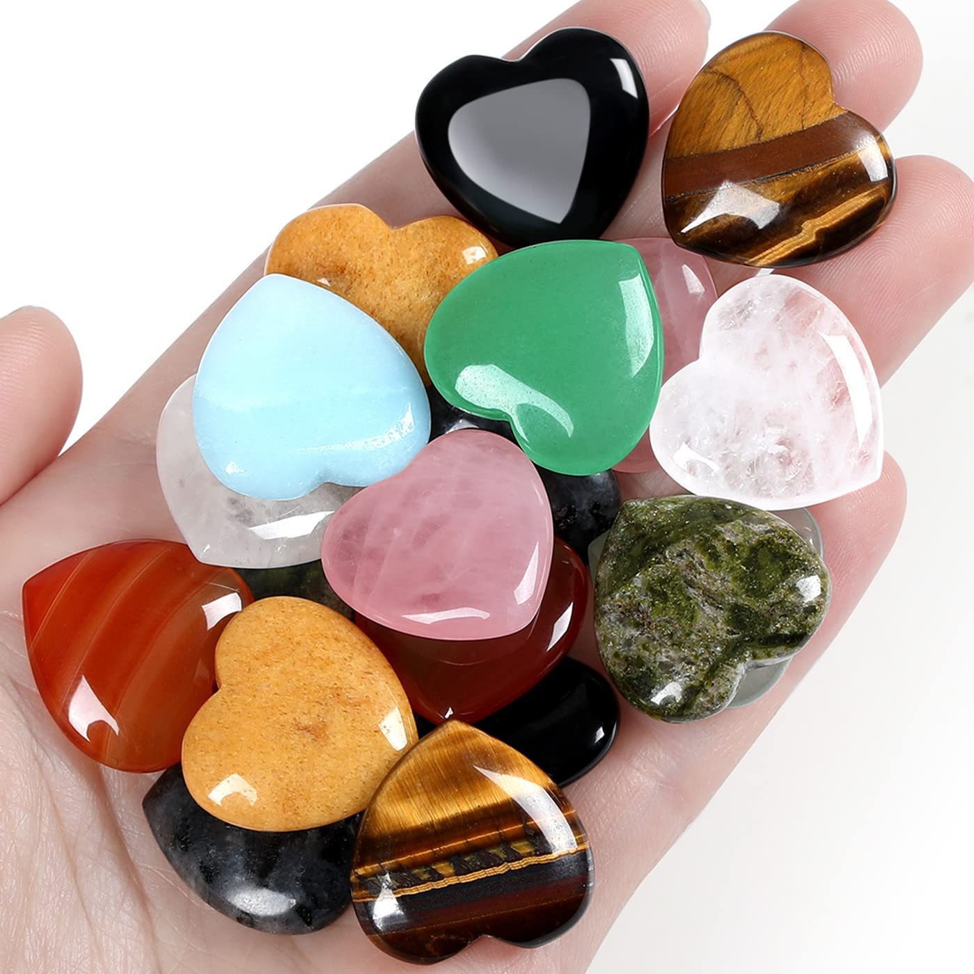 2cm Natural Stone Pink Crystal Heart Heart-shaped Natural Stone Crystal Raw Stone High Goods Palm Heart Stone crystal