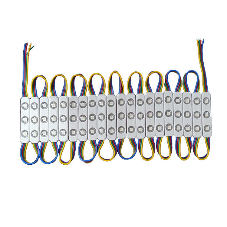 Lled Injection Molding Module 5050 3 Lights Rgb Colorful Waterproof Module Advertising Light Source Colorful Module Customization
