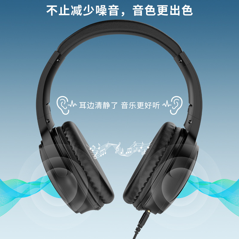 New Head-Mounted Wire-Controlled Headphones Folding and Rotating Wired High-End Music Headphones Shenzhen Factory Direct Supply Microphone