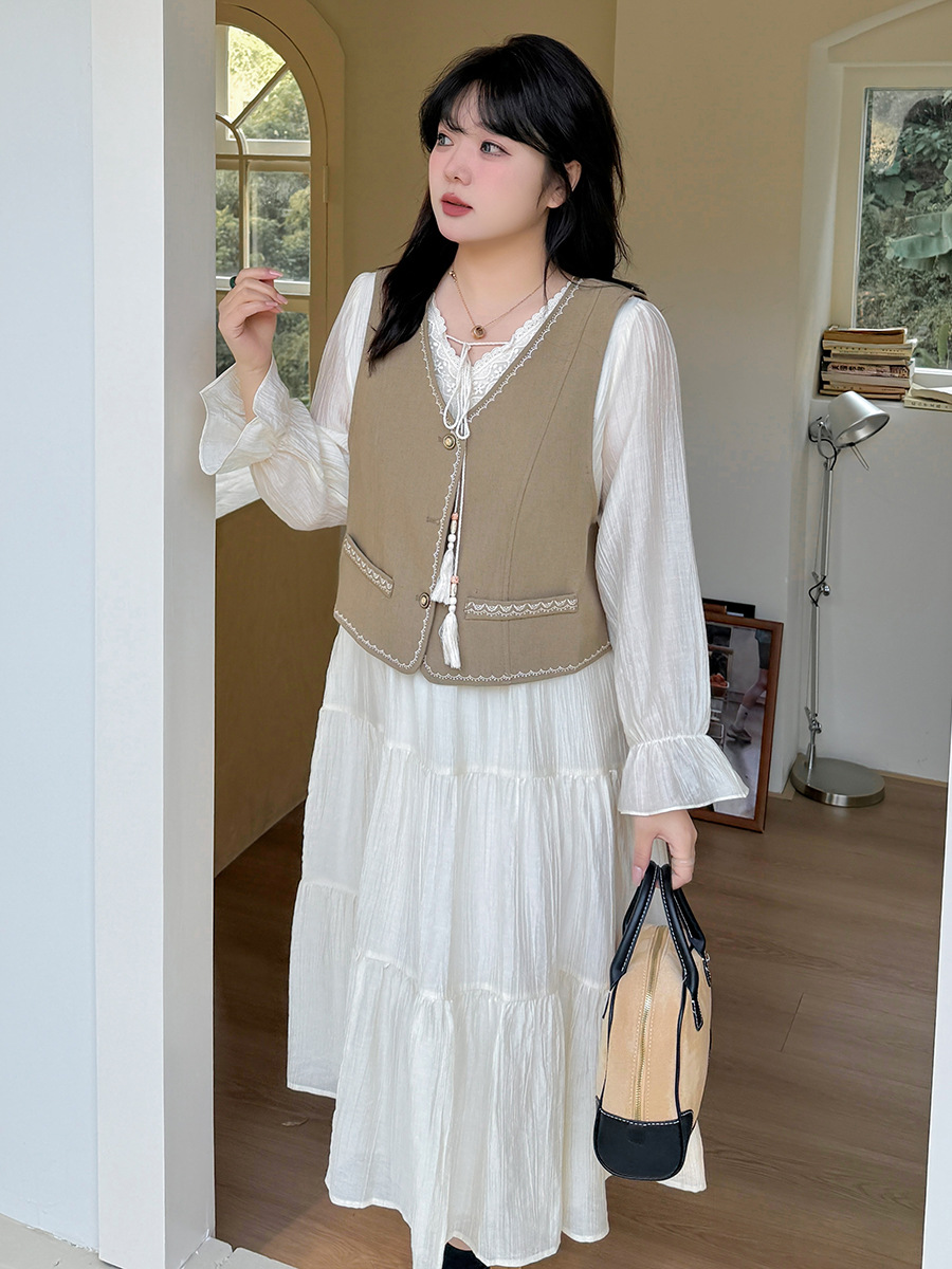 Bohemian Vest dress suit 2025 Spring New French Tea Break Two-piece Set 121948T21