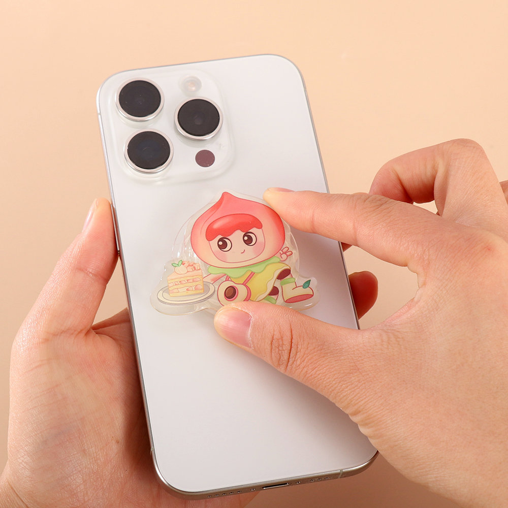 DIY Acrylic Mobile Phone Bracket Transparent Dropping Glue Telescopic Bracket Creative Fruit Shape Desktop Airbag Bracket