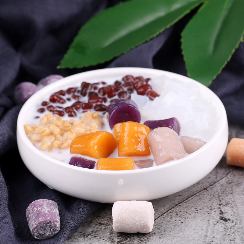 500g Three-Color Mixed Comprehensive Large/Small Taro Balls, Grass Jelly and Sago, Household Dessert Milk Tea, Fruit Scooping Commercial Raw Materials
