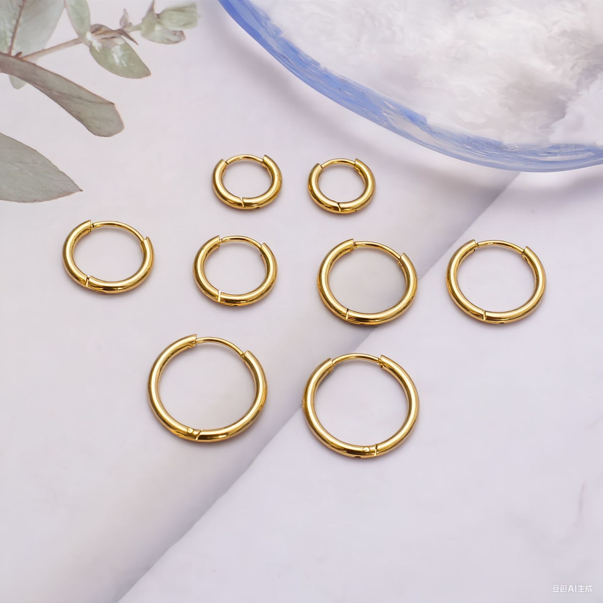 European and American earrings earrings simple stainless steel earrings titanium steel earrings trendy jewelry earrings temperament high sense