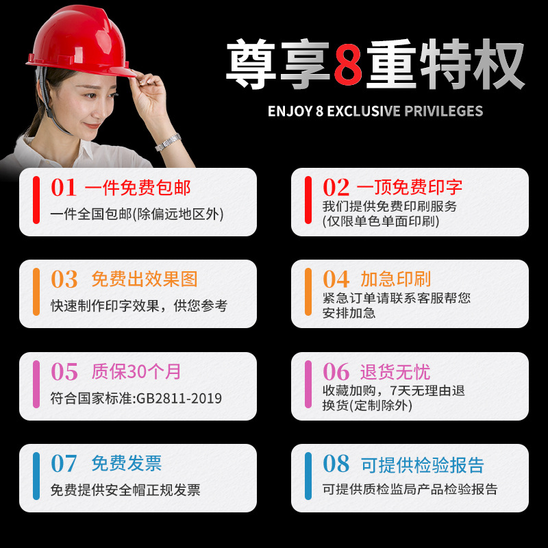 First Shield Safety Helmet Construction Site Helmet Thickeneded Anti-Smash Construction Site Breathable Helmet Type Labor Protection Construction Safety Helmet with Printing