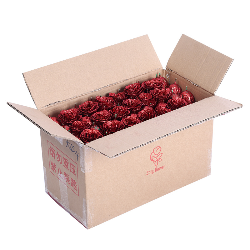 Bulk crystal rose foreign trade overseas wholesale simulation rose blue enchantress gold powder crystal rose head
