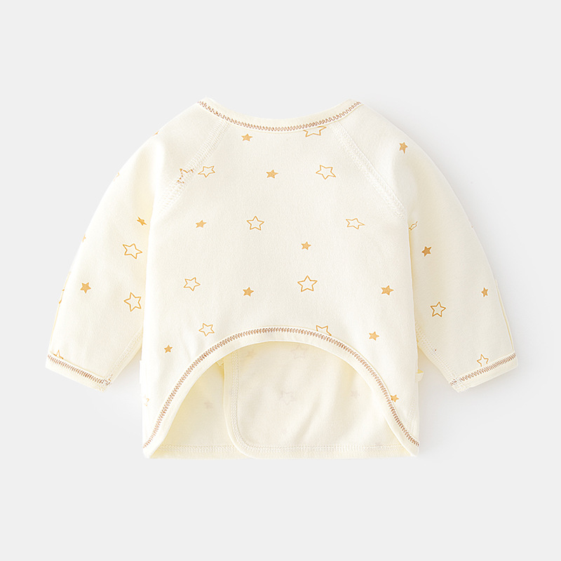 Newborn Baby Half Back Inner Clothes Boneless Cotton Spring and Autumn Newborn Pajamas Full Moon Monk Clothes Baby Top