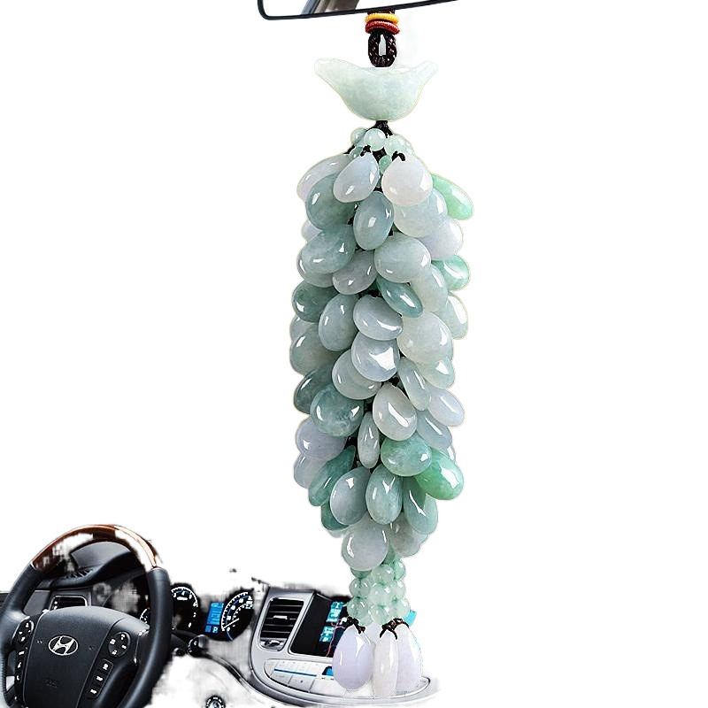 Car Pendant Car Accessories Men's Car Creative Jade Jade Car Hanging Rearview Mirror Ornaments Women's Hanging Ornaments