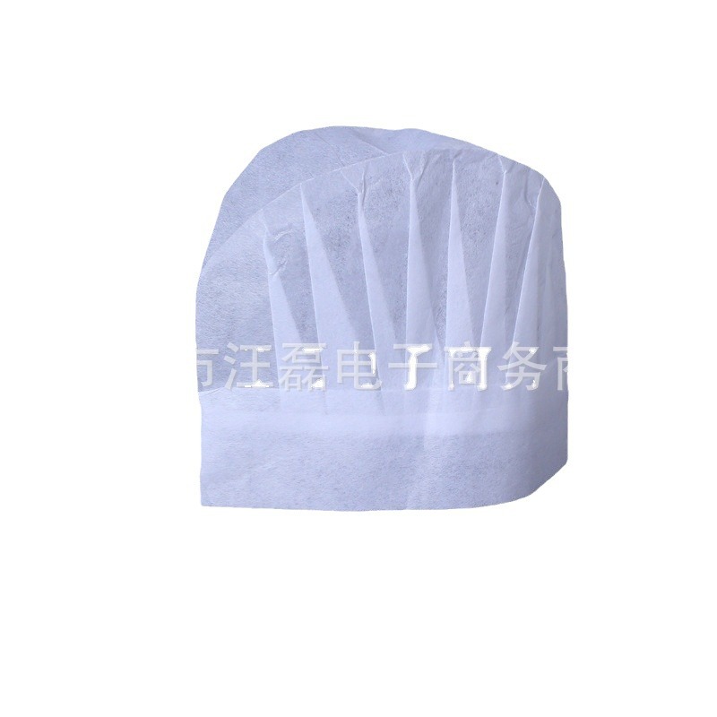Chef Hat Food Workshop Work Cap Sanitary Cap Kitchen Mesh Cap Breathable Disposable Chef Hat Non-woven White