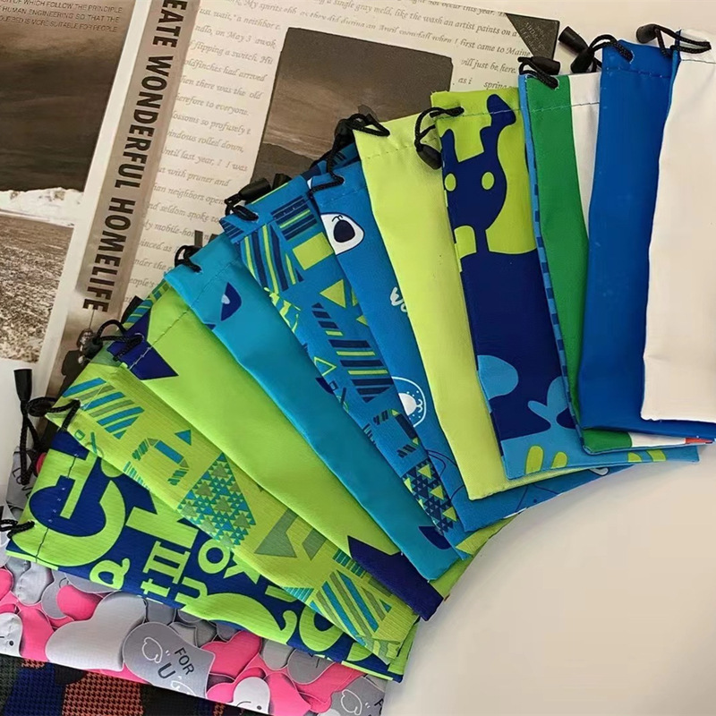 in stock glasses cloth bag solid color microfiber drawstring storage bag sunglasses dustproof sunglasses bundle pocket printing