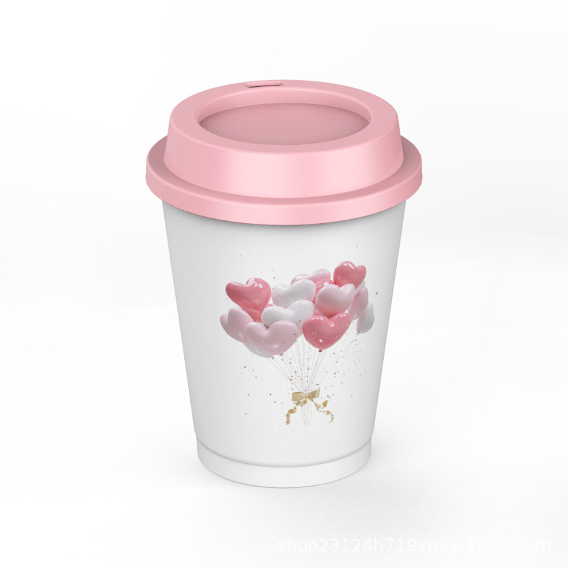 Cross-Border 8oz single-layer Cup plastic PP cute high-value simple stacking Printing 250ml coffee cup