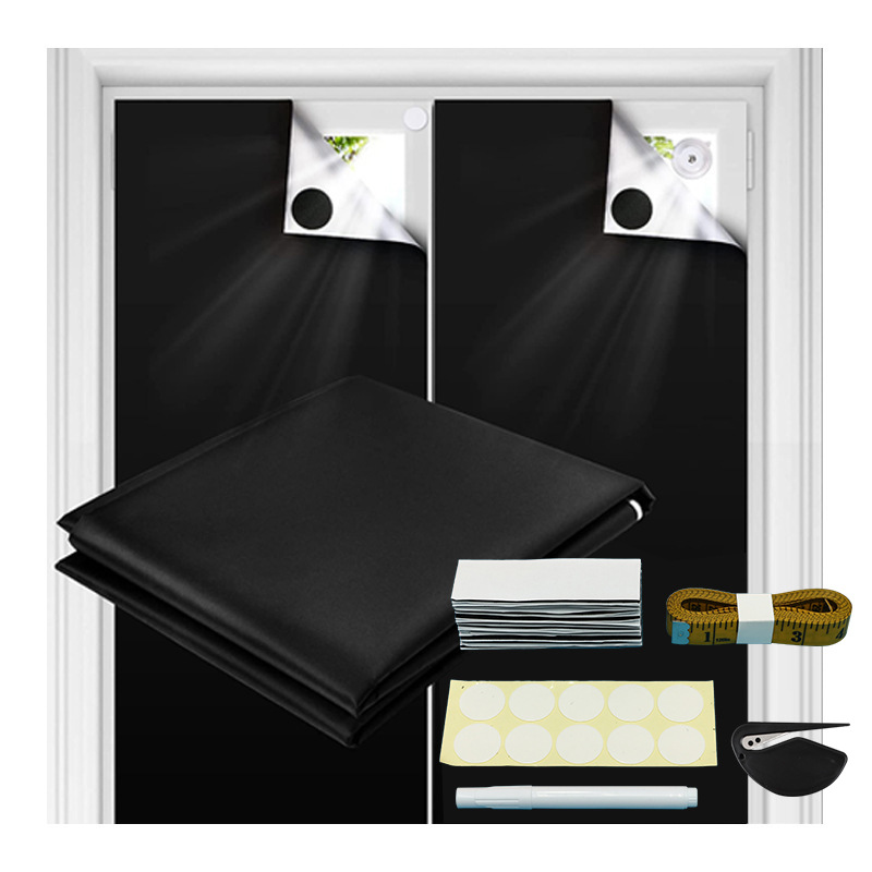 420D Oxford cloth silver-coated full shading curtain cloth portable travel small curtain cutting self-adhesive shading curtain