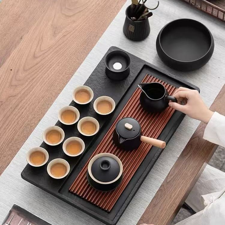 Luxury Zisha Kung Fu Tea Set with Automatic Pouring for Home and Office Use, Handmade Gift Box