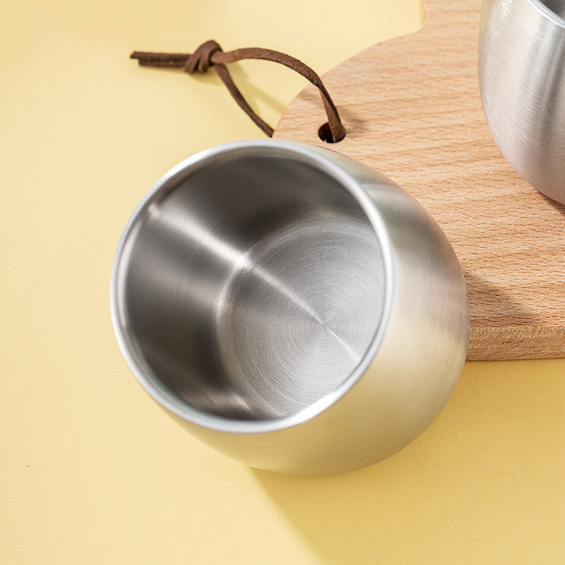 304 stainless steel small Cup children's water Cup household cute double-layer anti-scald Cup Baby Milk Cup wholesale
