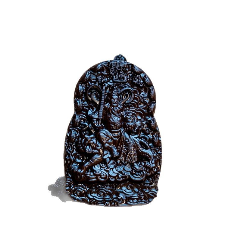 [Longhu Mountain] Jade Lightning Strike Jujube Wood Zhao Gongming Rotating Pendant Taoist Bring in Wealth and Treasure God of Wealth Carved Toy