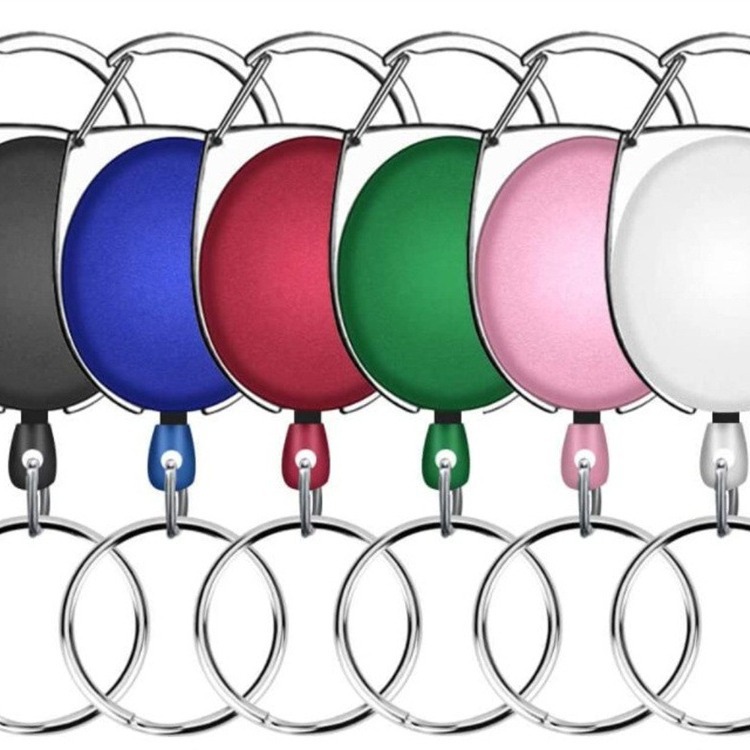 AMAZON AMAZON cross-border hot selling zinc alloy ring telescopic strong easy pull buckle easy pull keychain