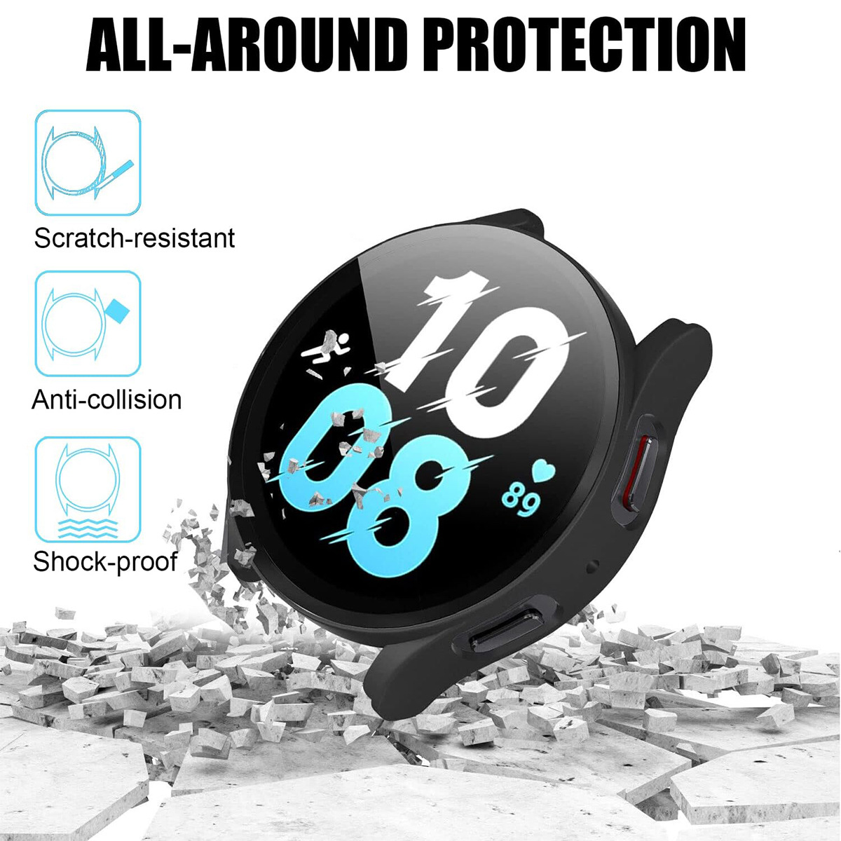 For Samsung galaxy watch7 FE frosted watch case watch6/5/PC case film integrated protective cover
