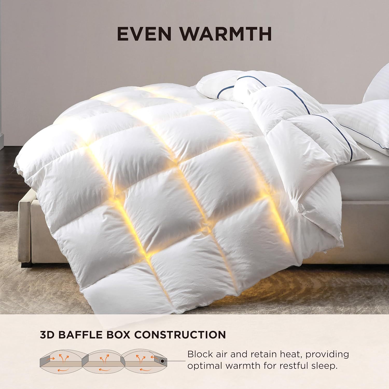 Winter Warm down Quilt Core Amazon Comfortable Pure Cotton Quilted Quilt Winter Hotel Fluffy Goose down Winter Quilt