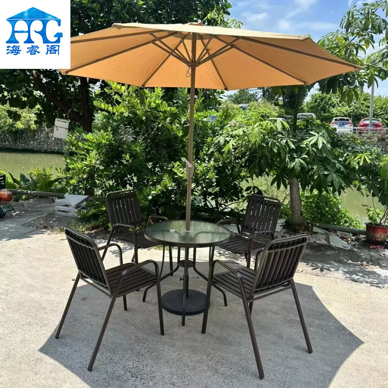 Стол и стулья для террасы, водонепроницаемые, из стекла и пластика