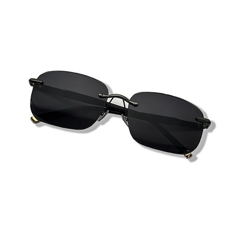 New style frameless trendy sunglasses men's driver driving fishing sunglasses anti-ultraviolet glasses women
