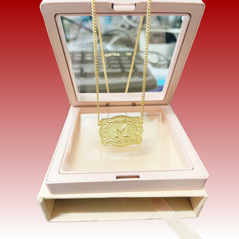 Новая бляшка-ожерелье с 26 английскими буквами, тисненная медная бляшка в наличии в тот же день