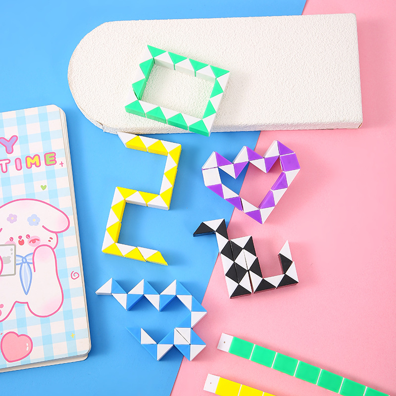 Children's Intellectual Toy 24-Segment Magic Ruler Ever-Changing Foldableing Educational Trumpet 24-Segment Ever-Changing Magic Ruler Kidsren's Gift