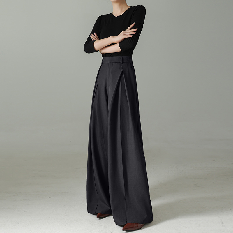 High-end Fashion High Waist Dummy Suit Wide Leg Pants Women's 2025 Spring and Summer New All-match Loose Casual Pants