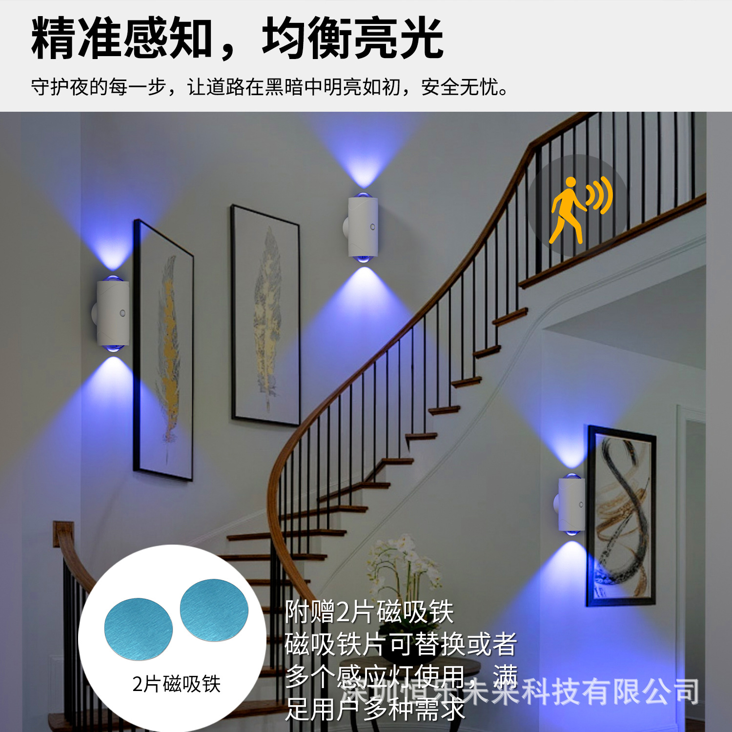 Cross-border Colorful Gradient Light Atmosphere Night Light Intelligent Human Body Induction Rechargeable Magnetic Magic Wall Light