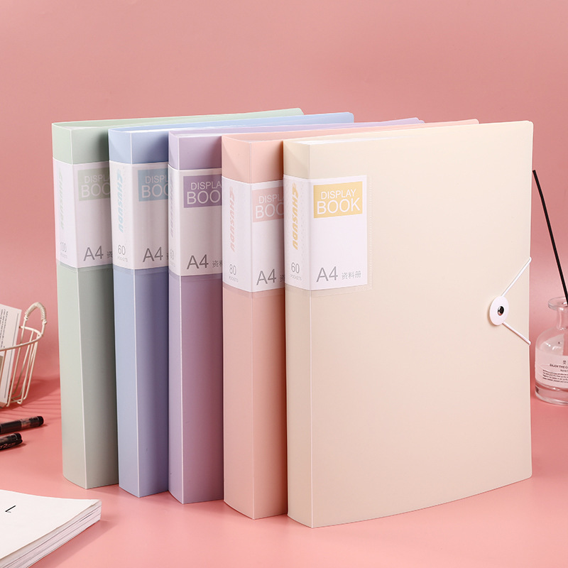 Morandi a4 folder transparent insert multi-layer data book student examination paper storage bag contract folder data book