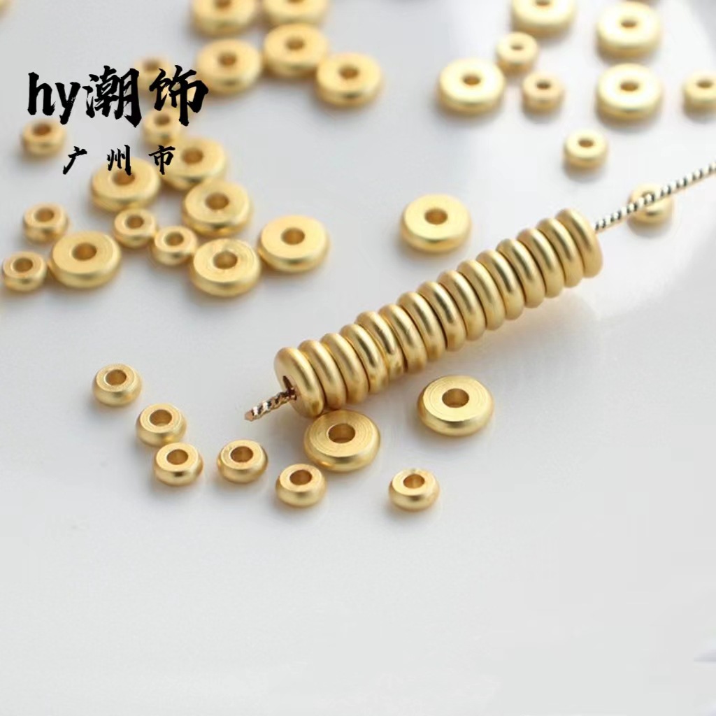 Золотые бусины, сохраняющие цвет, 18k, обернутые древние золотые разделительные бусины, свободные бусины, DIY браслет, ожерелье, ювелирные аксессуары